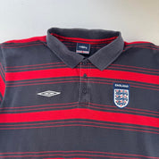 2004 Umbro Embroidered England Football Striped Polo Top XL