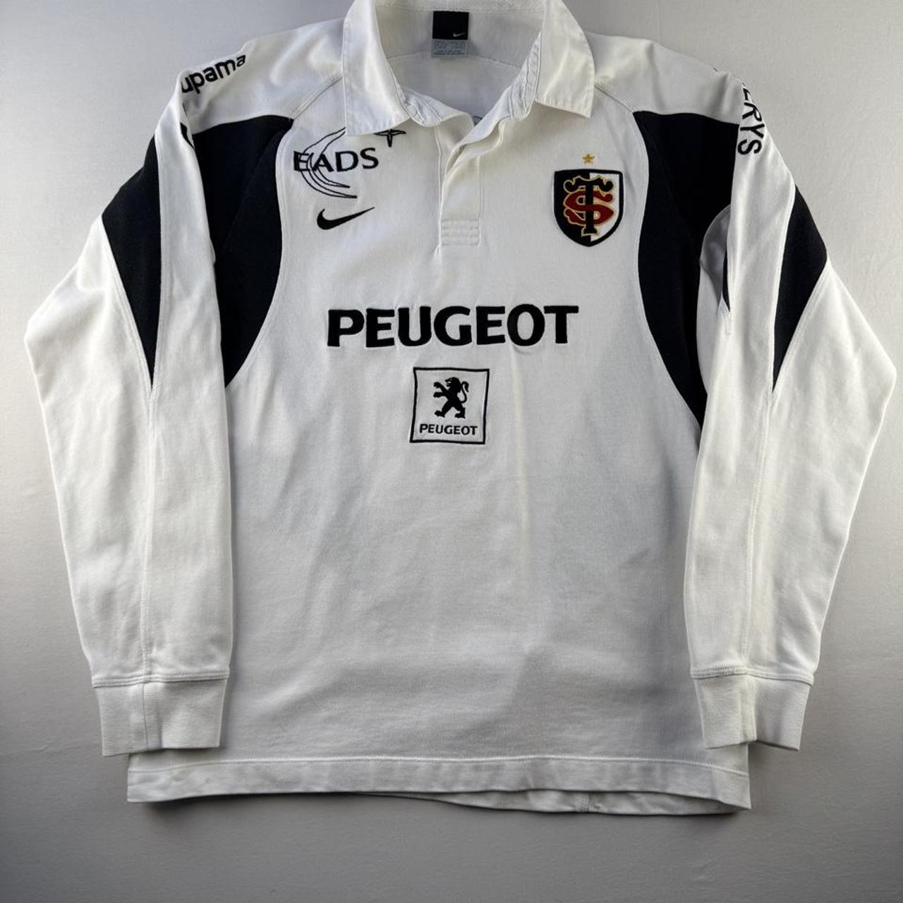Late 2000s Nike Stade Toulousain Long Sleeve Rugby Polo M