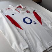 2003 England Rugby Home Long Sleeve Rugby Polo S