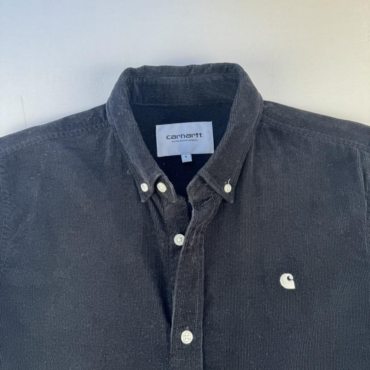 Black Carhartt WIP Long Sleeve Madison Corduroy Button Down Shirt S