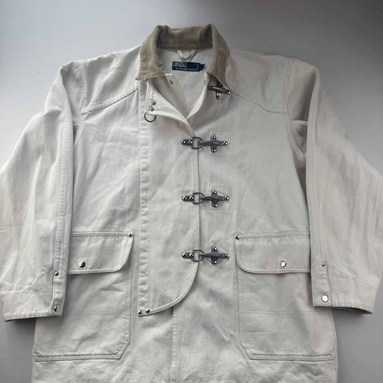 Rare Late 1990s Firemans Clasp Polo Ralph Lauren Chore Jacket with Corduroy Collar M
