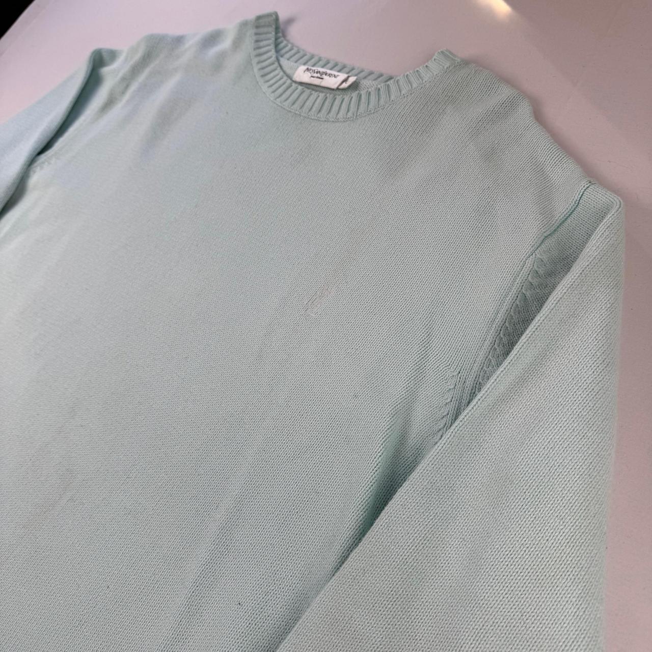 Yves Saint Laurent Crewneck Knit Sweater in Green Size L