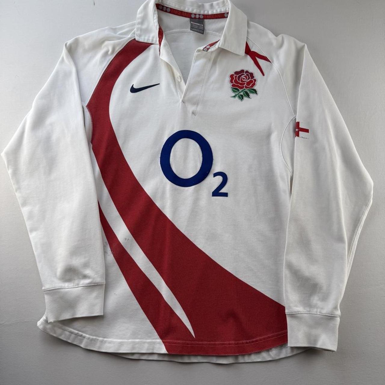 2007 Nike England Rugby Long Sleeve Rugby Polo M