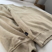 1990s Beige Embroidered Swoosh Nike Sweatshirt 12-14
