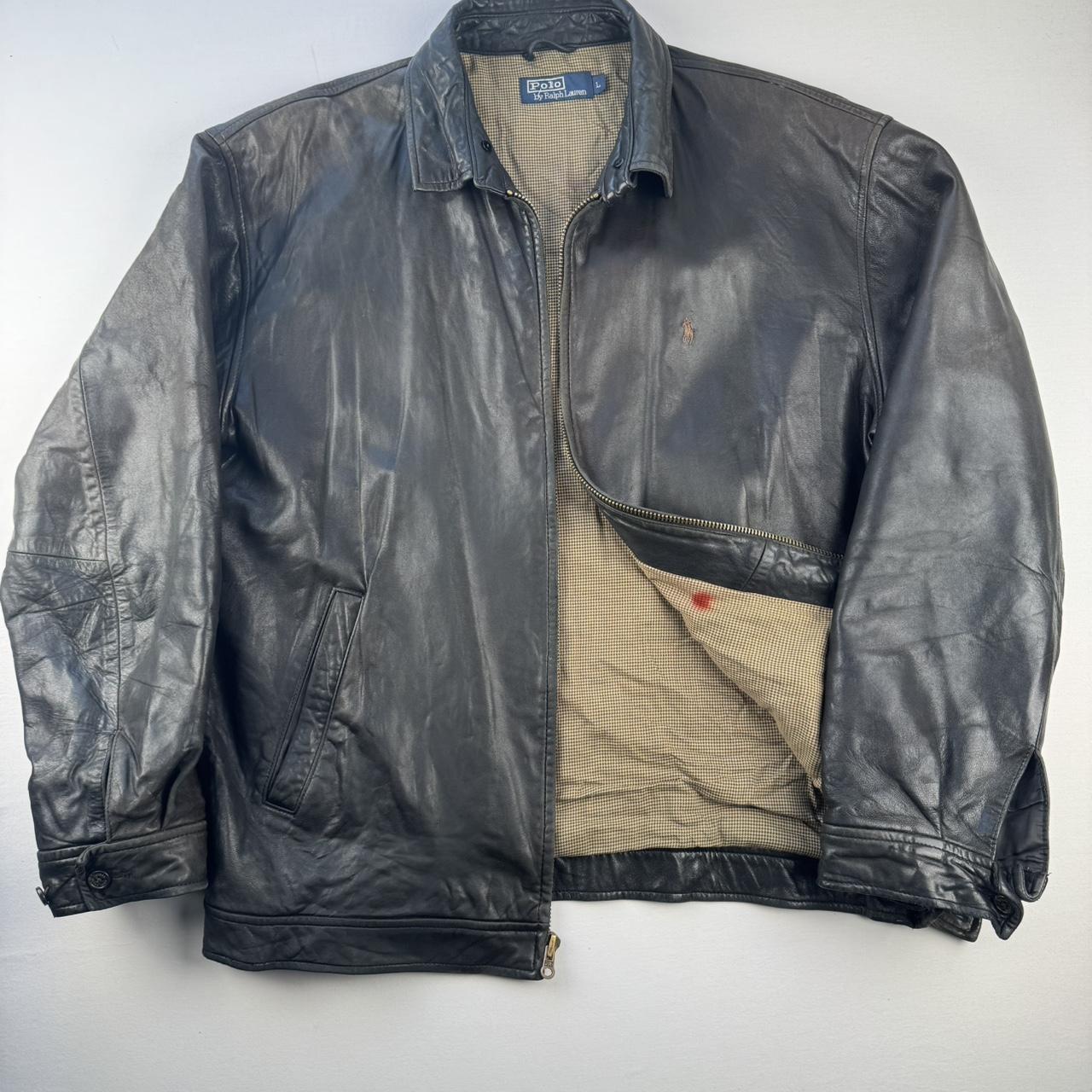 Polo Ralph Lauren Sheepskin Leather Harrington Jacket with Plain Lining L