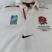 2003 Nike Centre Logo England Rugby World Cup Champions Polo Shirt L