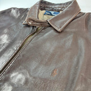 Polo Ralph Lauren Early 2000s Leather Brown Harrington Jacket L