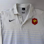 2009 Embroidered France Rugby Striped Rugby Polo M