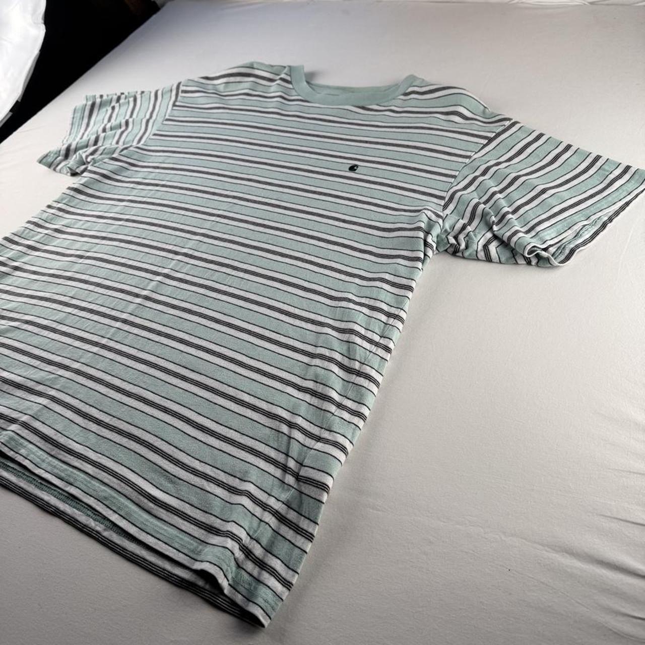 Carhartt WIP Turquoise Striped T-Shirt L