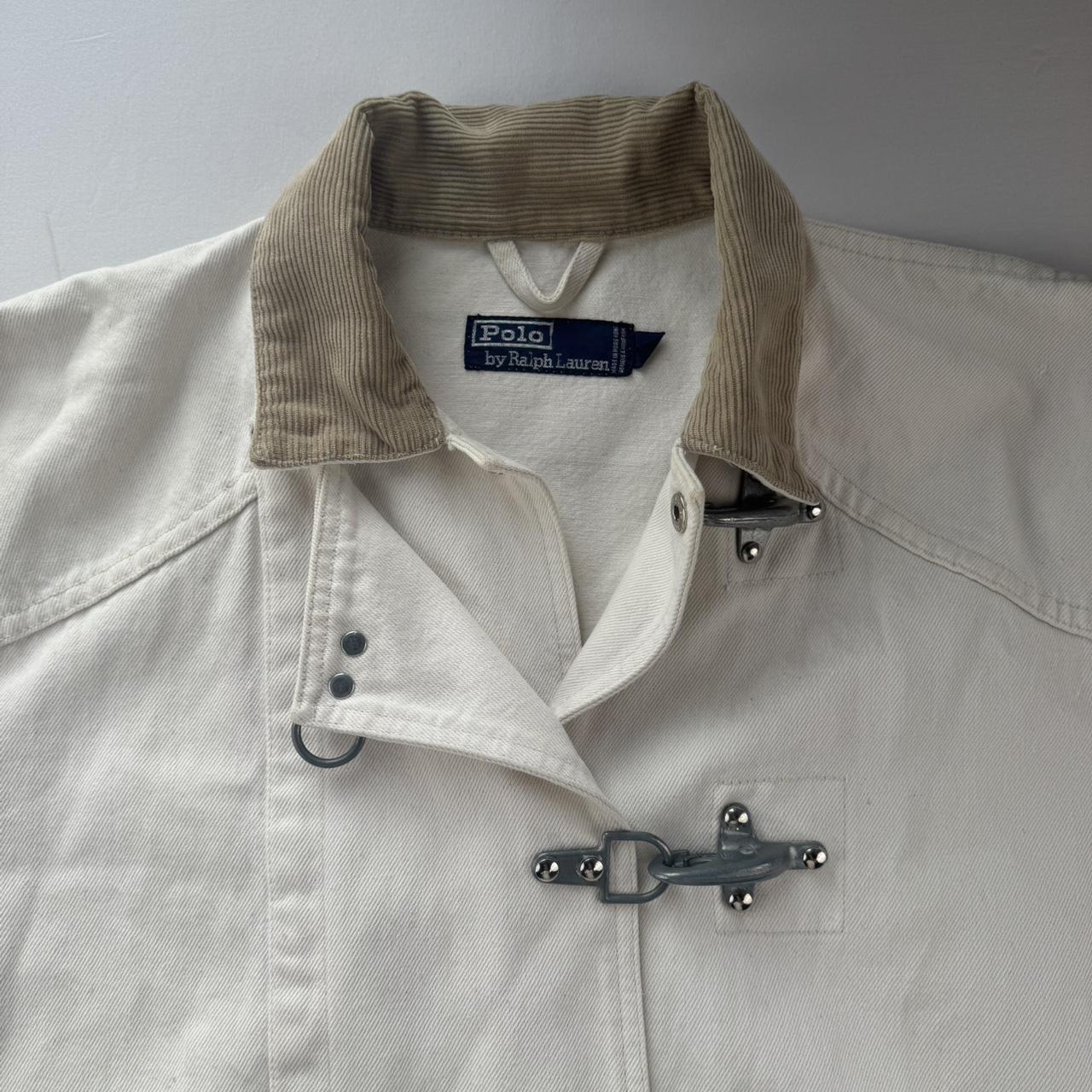 Rare Late 1990s Firemans Clasp Polo Ralph Lauren Chore Jacket with Corduroy Collar M