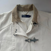 Rare Late 1990s Firemans Clasp Polo Ralph Lauren Chore Jacket with Corduroy Collar M