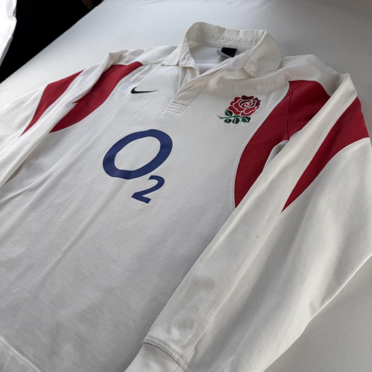 2005 Nike England Rugby Long Sleeve Rugby Polo S