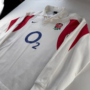 2005 Nike England Rugby Long Sleeve Rugby Polo S