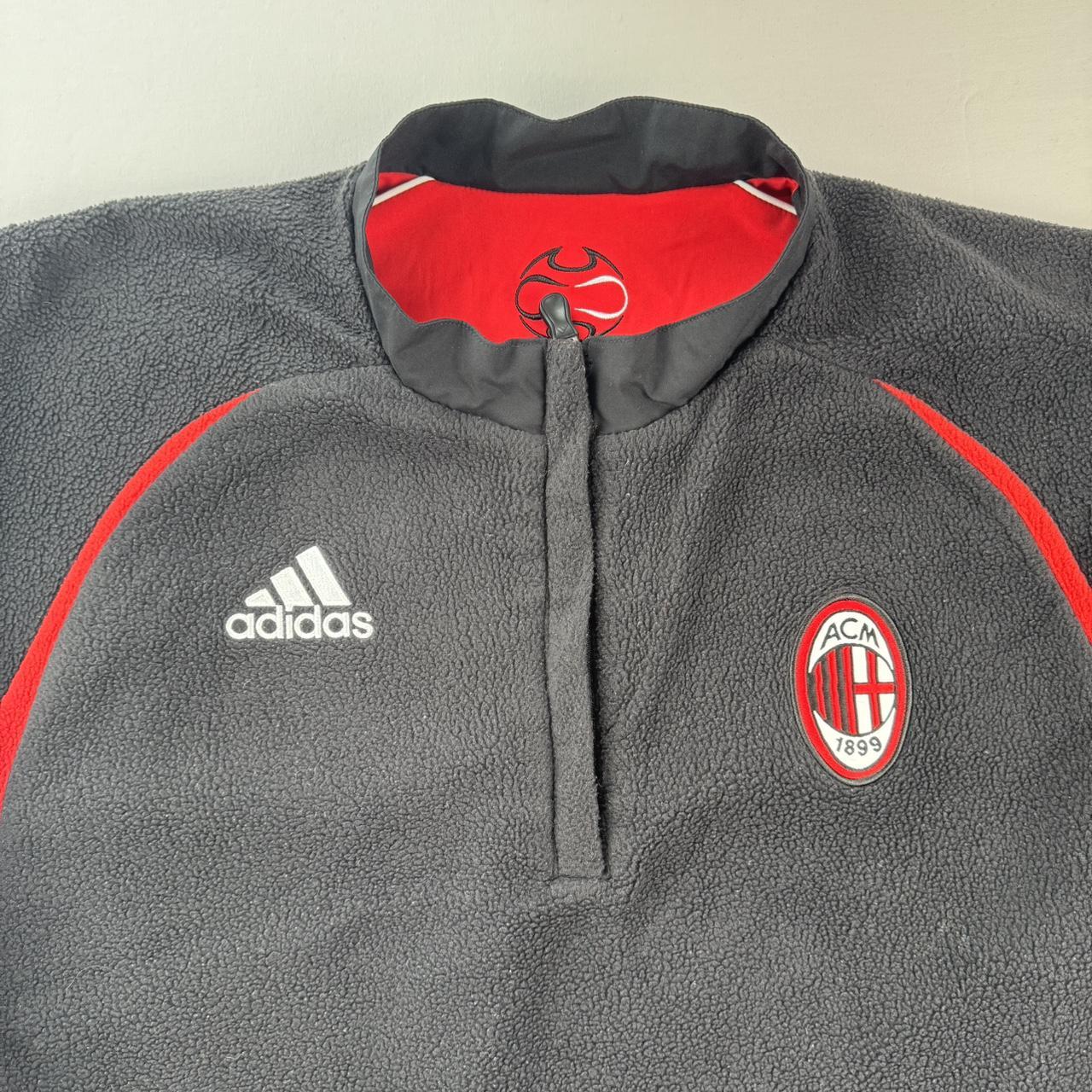 Rare Early 2000s Adidas AC Milan Reversible Fleece Jacket L