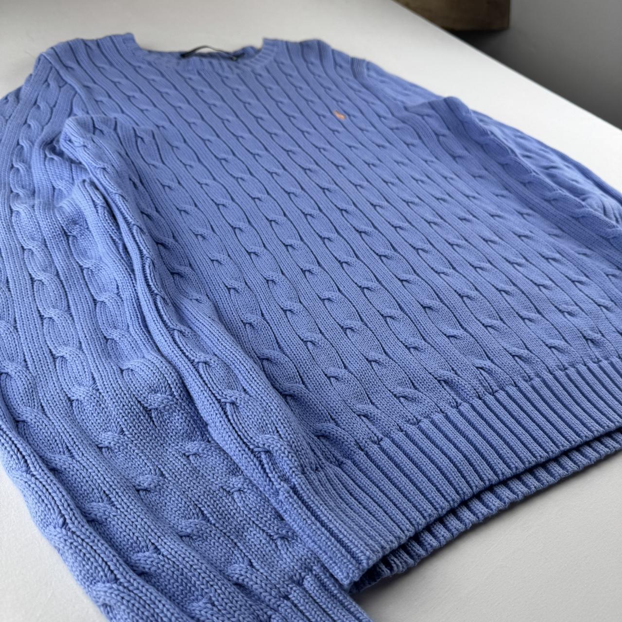 Womens Polo Ralph Lauren Embroidered Pony 100% Cotton Cable Knitted Jumper L