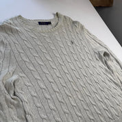 Polo Ralph Lauren Crewneck Knit Sweater in Beige Size L