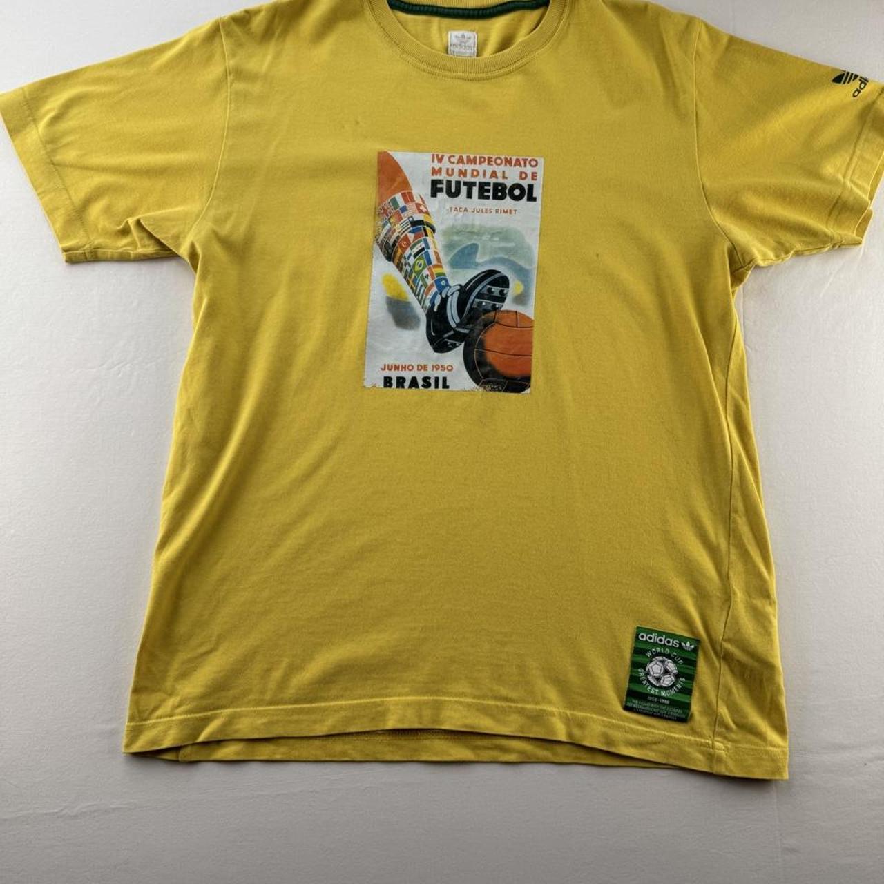 Rare 2000s Adidas Futebol Brazil Graphic T Shirt S