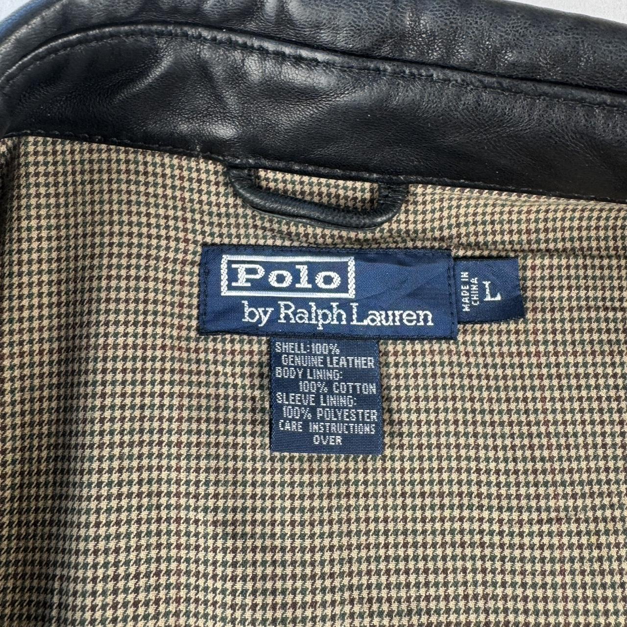 2000s Polo Ralph Lauren Black Leather Harrington Jacket L