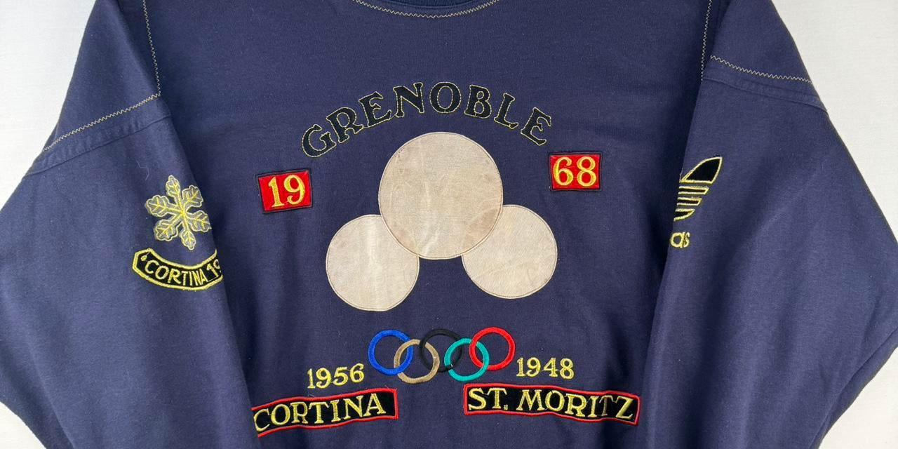 1980s Adidas Olympic Rare Embroidered Sweatshirt XL