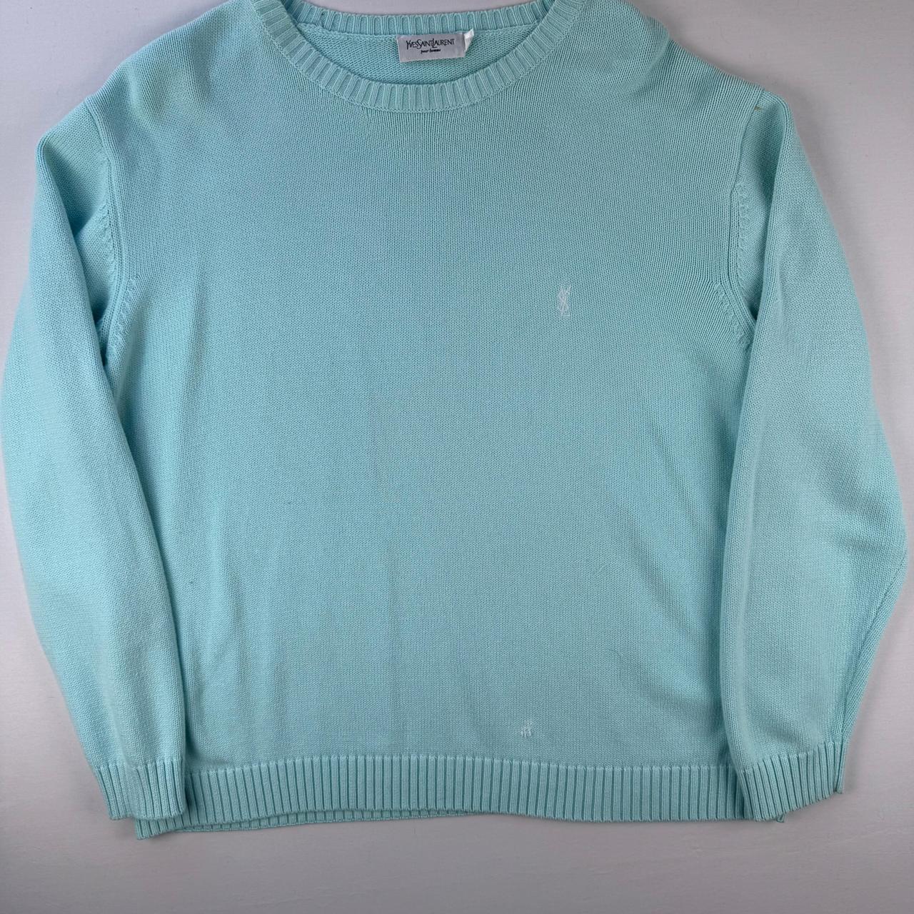 Yves Saint Laurent Crewneck Knit Sweater in Blue Size XL