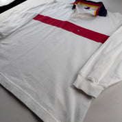 Mens Tommy Hilfiger Embroidered Logo Pannel Rugby Polo Shirt M