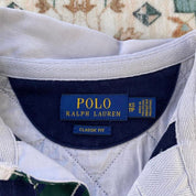 Polo Ralph Lauren oversized rugby polo shirt navy blue with embroidered logo and classic stripes.