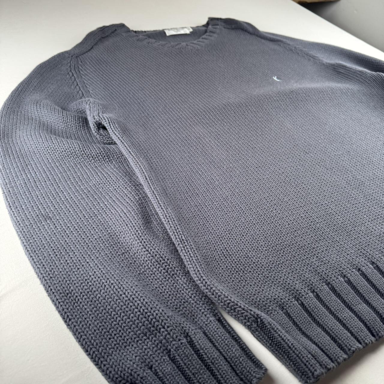 Early 2000s Yves Saint Laurent YSL Embroidered Logo Heavyweight Knitted Jumper XL