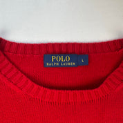 Polo Ralph Lauren Crewneck Knit Sweater in Red Size L