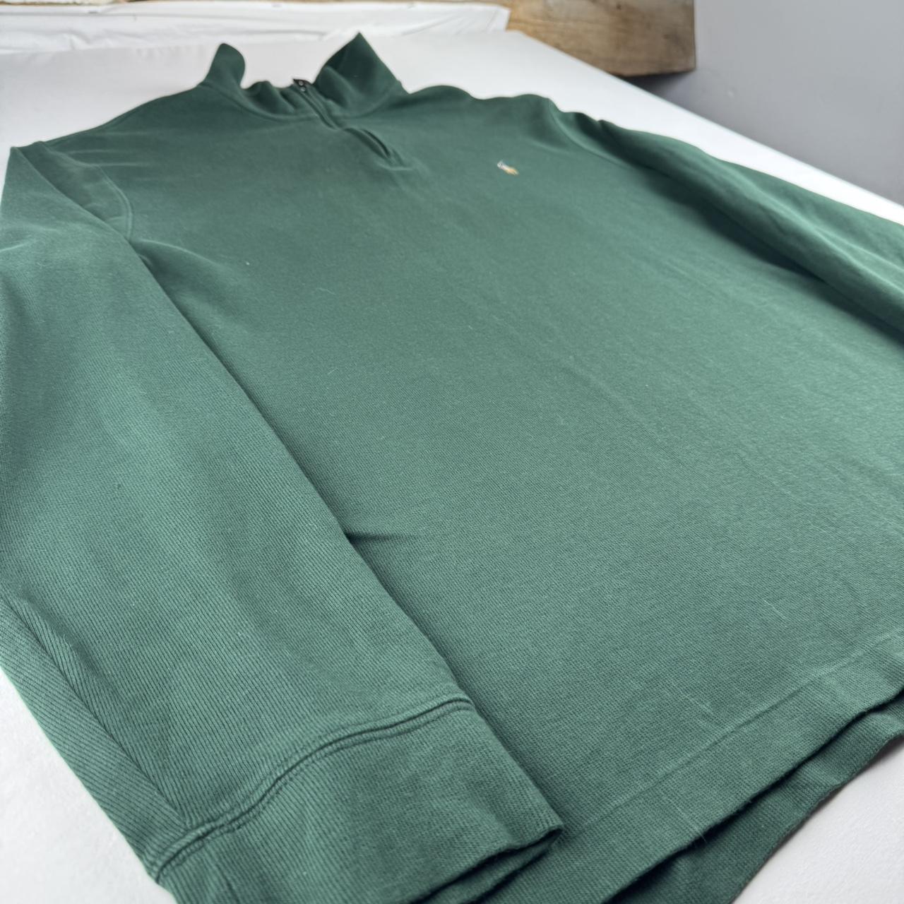 Polo Ralph Lauren Green Quarter Zip Pima Cotton Jumper XL