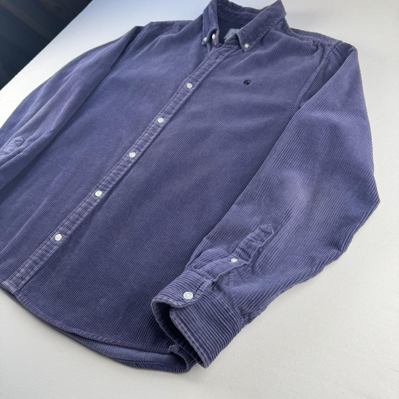 Purple Carhartt WIP Long Sleeve Madison Corduroy Button Down Shirt L