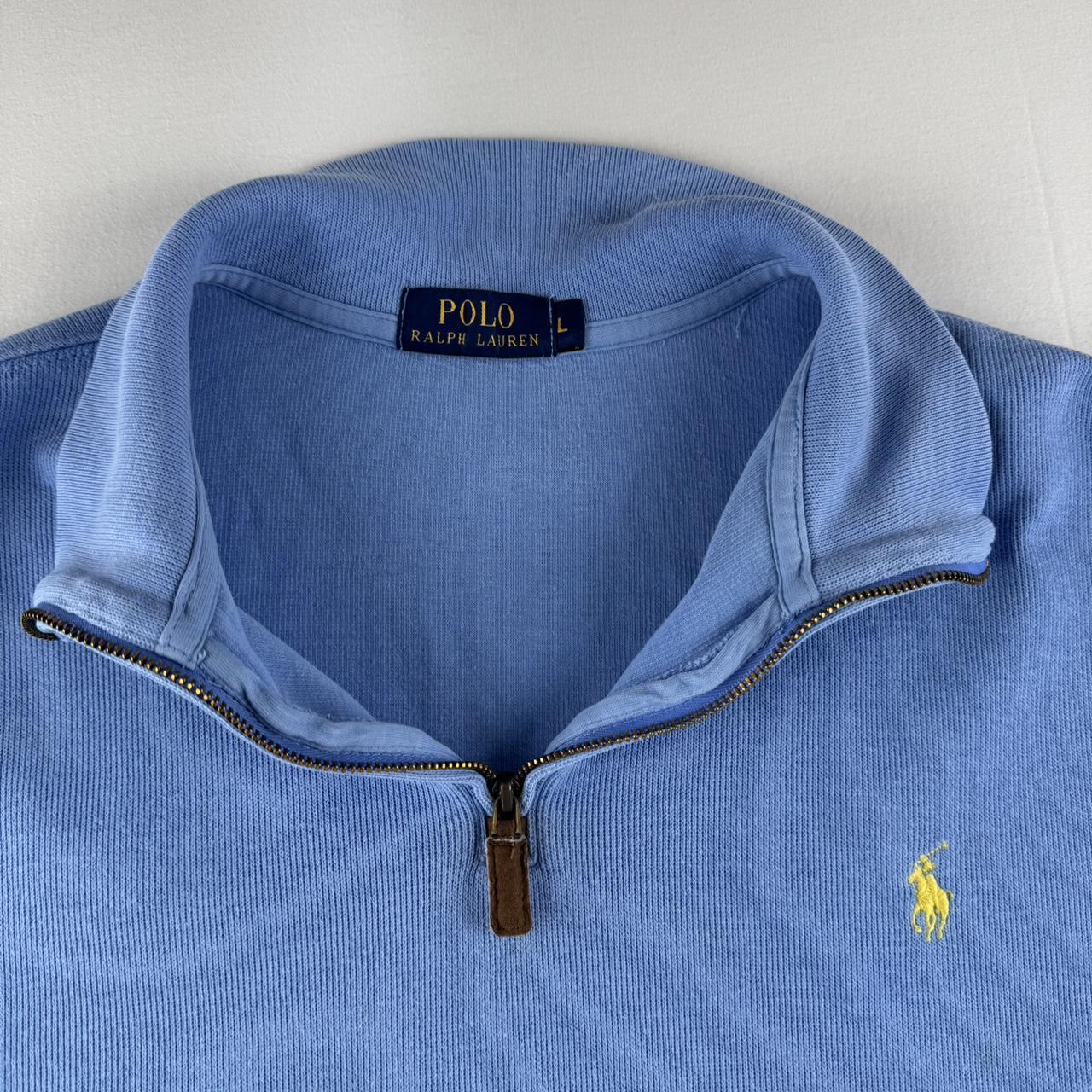 Polo Ralph Lauren Baby Blue Embroidered Pony Quarter Zip Fleece L
