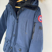 Canada Goose black Montebello jacket with logo patch and quilted design.