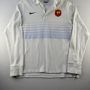 Mid 2000s Nike France Striped Rugby Polo Shirt M