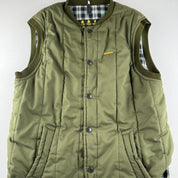 Barbour Embroidered Plaid Lining Puffer Gilet M - Threads Uncovered