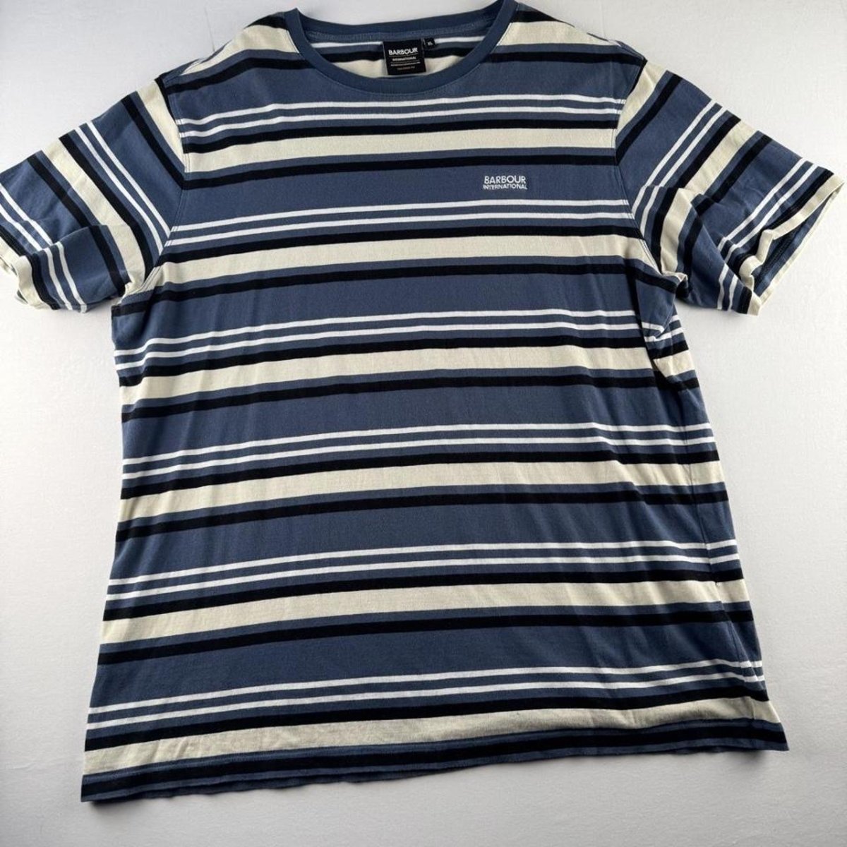 Barbour Striped Oversized T-Shirt XL - Threads Uncovered