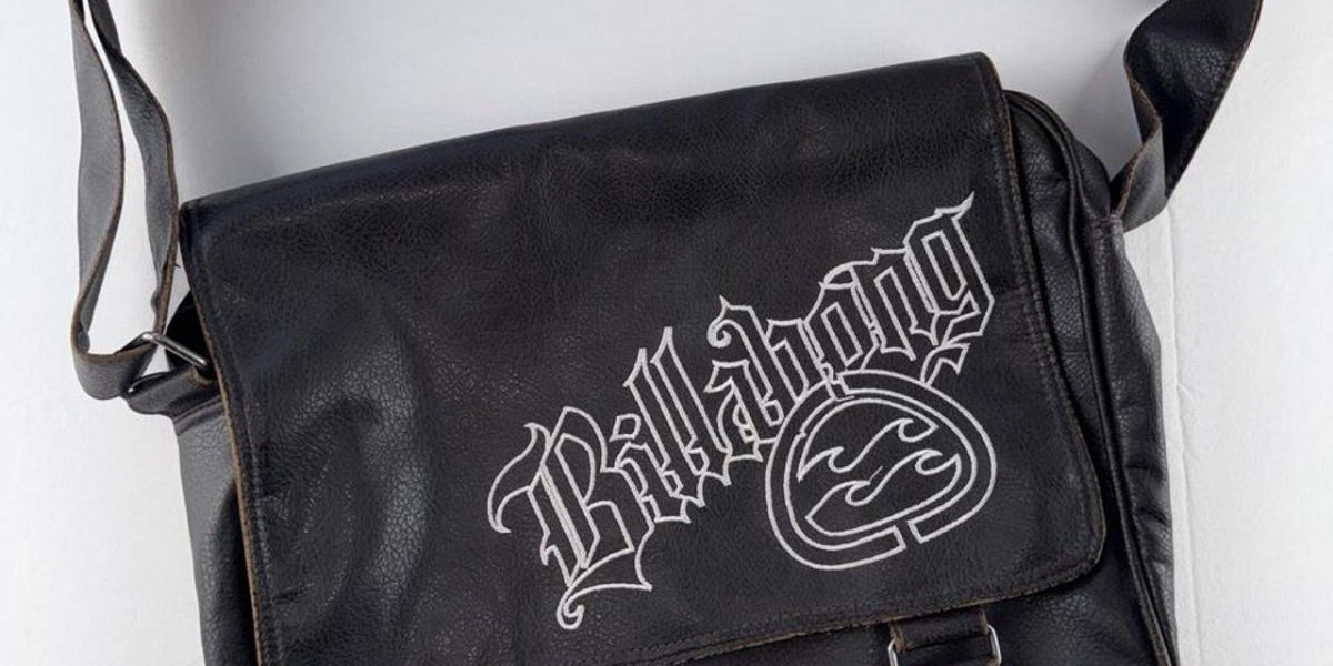 Billabong 2000s Embroidered Brown Satchel - Threads Uncovered