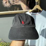 Black and Red Polo Ralph Lauren Embroidered Cap - Threads Uncovered