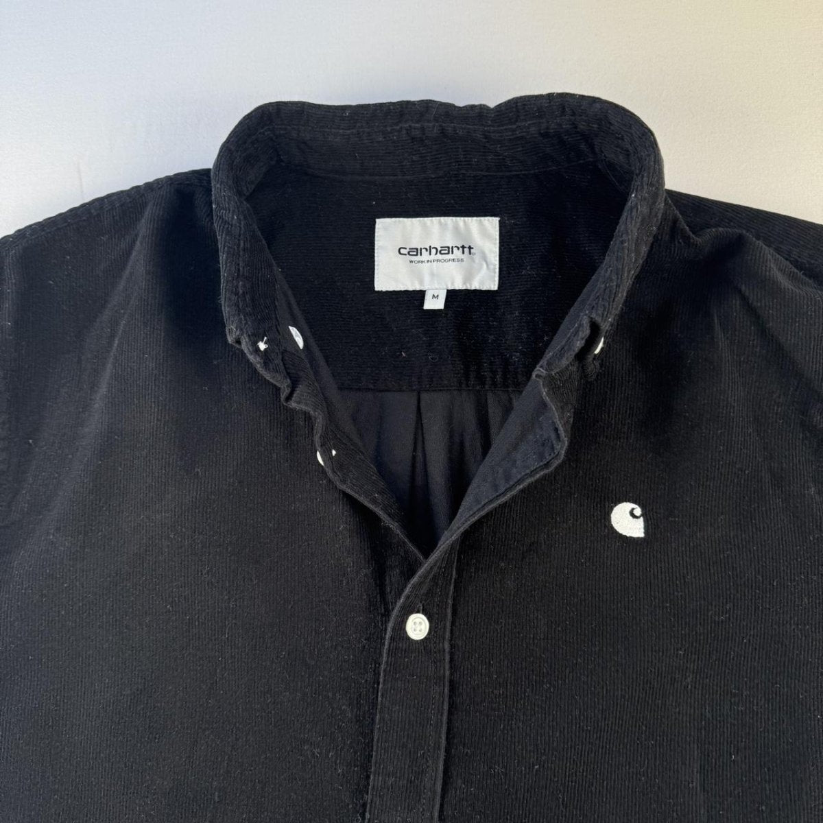 Black Carhartt WIP Long Sleeve Madison Corduroy Button Down Shirt M - Threads Uncovered