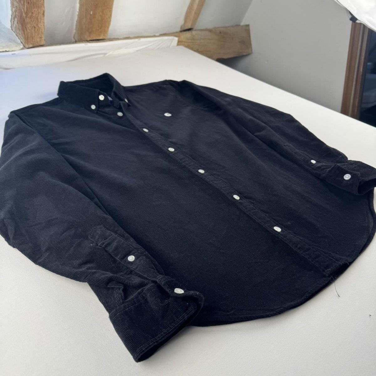 Black Carhartt WIP Long Sleeve Madison Corduroy Button Down Shirt S - Threads Uncovered