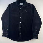 Black Carhartt WIP Long Sleeve Madison Corduroy Button Down Shirt S - Threads Uncovered