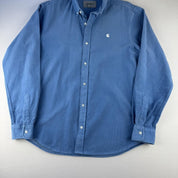 Blue Carhartt WIP Long Sleeve Madison Corduroy Button Down Shirt M - Threads Uncovered