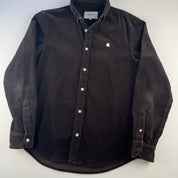 Brown Carhartt WIP Long Sleeve Madison Corduroy Button Down Shirt Small - Threads Uncovered
