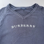 Burberry 2000s Womens Embroidered Spellout Knitted Jumper 12-14 - Threads Uncovered