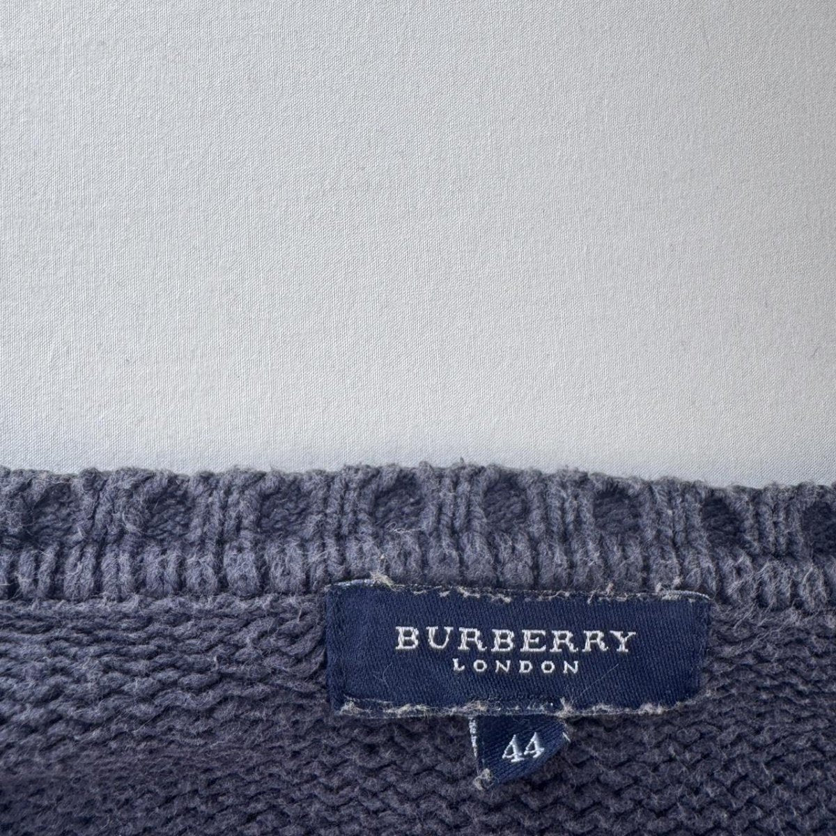Burberry 2000s Womens Embroidered Spellout Knitted Jumper 12-14 - Threads Uncovered