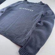 Burberry 2000s Womens Embroidered Spellout Knitted Jumper 12-14 - Threads Uncovered
