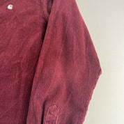 Burgundy Carhartt WIP Long Sleeve Madison Corduroy Button Down Shirt M - Threads Uncovered