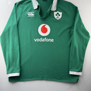 Canterbury Ireland Rugby Long Sleeve Rugby Polo Shirt L - Threads Uncovered