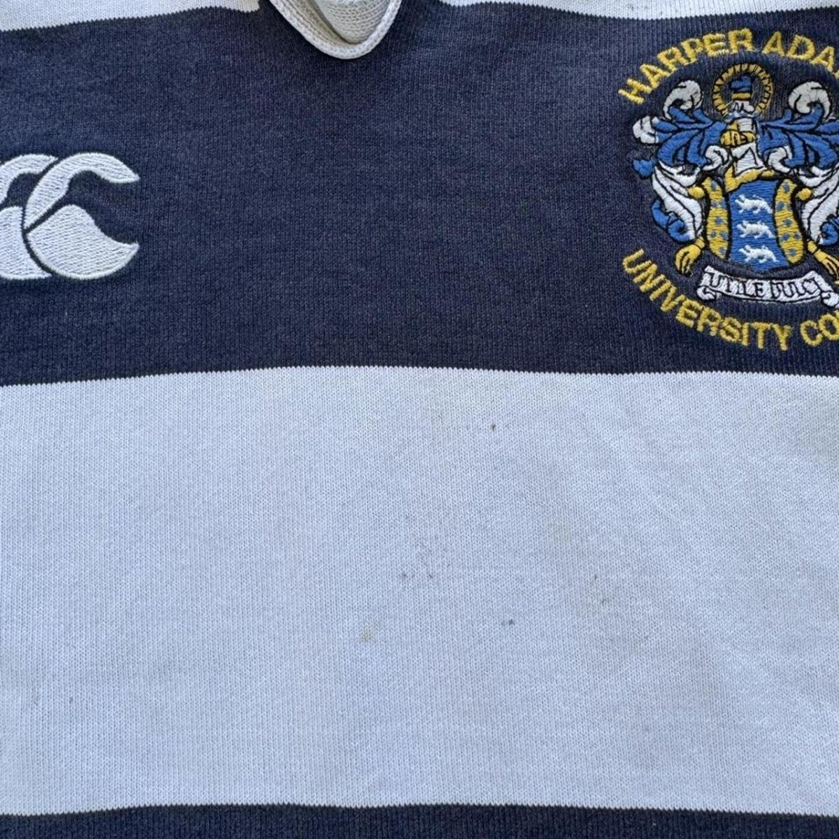 Canterbury Late 1990s Harper Adams Uni Rugby Polo S - Threads Uncovered