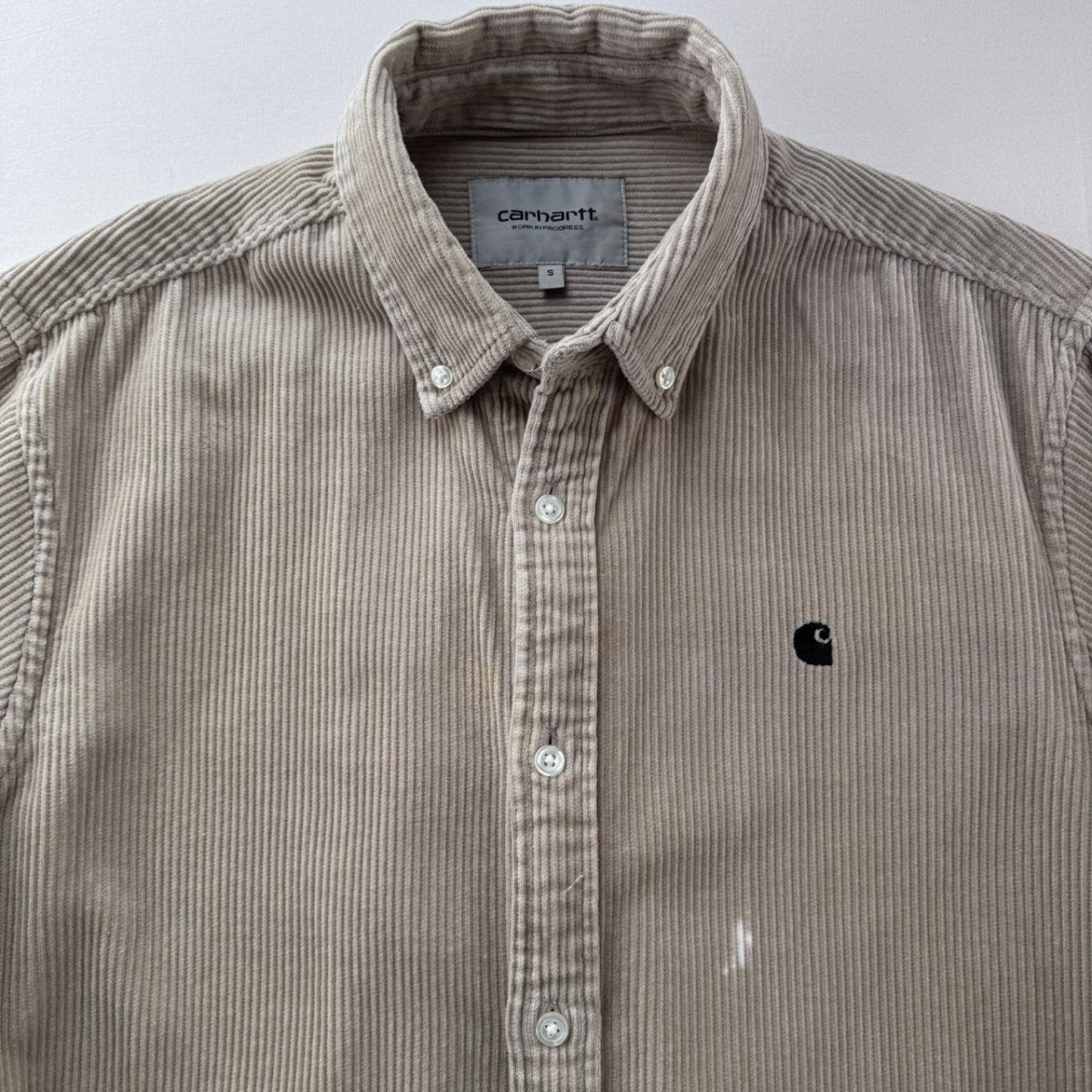Carhartt WIP Beige Madison Corduroy Button Down Shirt S - Threads Uncovered