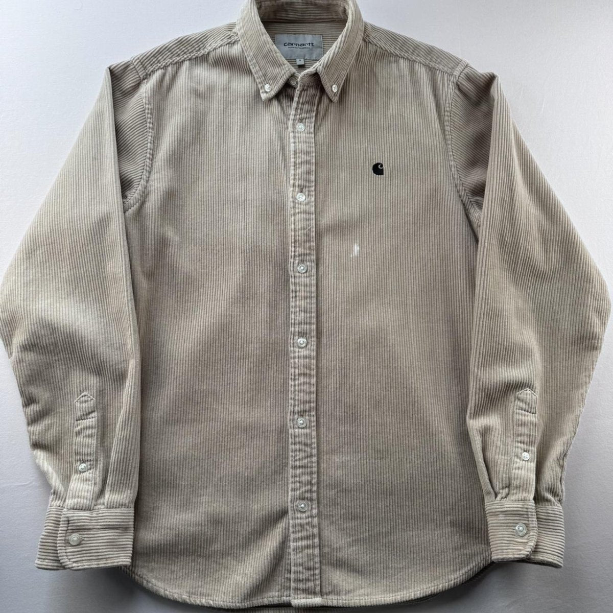 Carhartt WIP Beige Madison Corduroy Button Down Shirt S - Threads Uncovered
